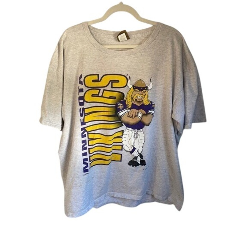 Vintage Minnesota Vikings Football T Shirt Mens XL Graphic Tee NFL Nutmeg Mills